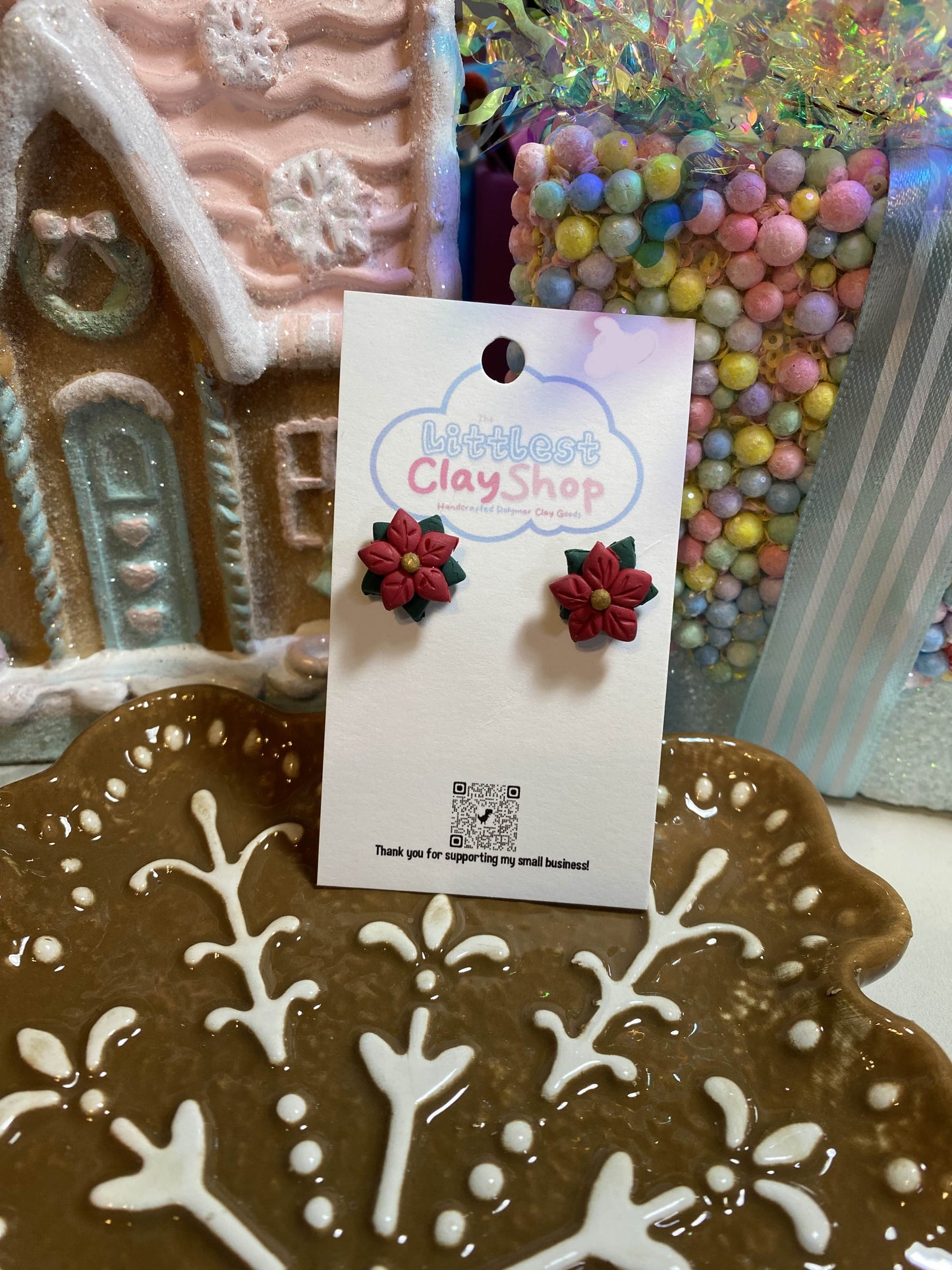 Poinsettia Studs